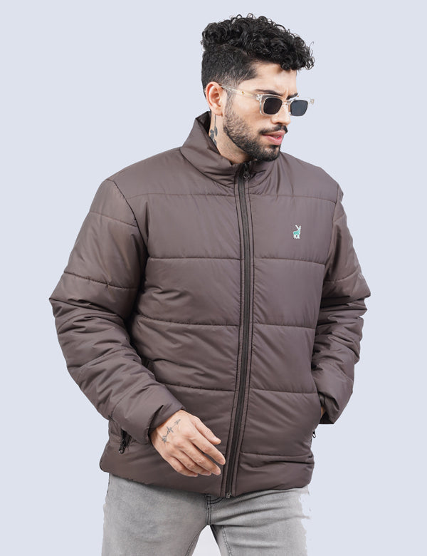 Jerdoni Brown Padded Puffer Jacket