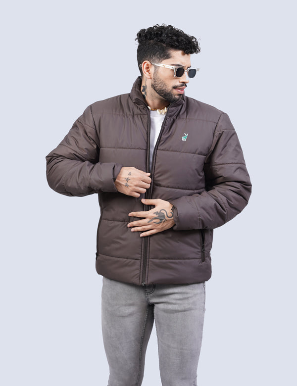 Jerdoni Brown Padded Puffer Jacket
