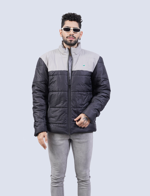 Jerdoni Black & Grey Padded Puffer Jacket