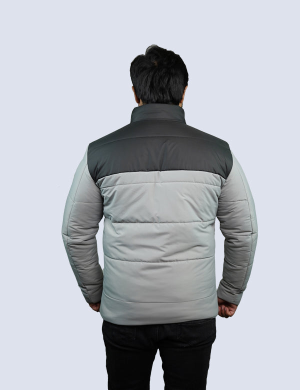 Jerdoni Grey Black  Padded Puffer Jacket