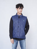 Jerdoni Navy Blue Diamond Padded Vest