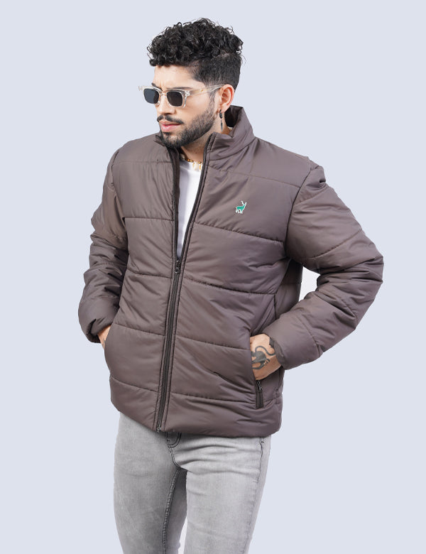 Jerdoni Brown Padded Puffer Jacket