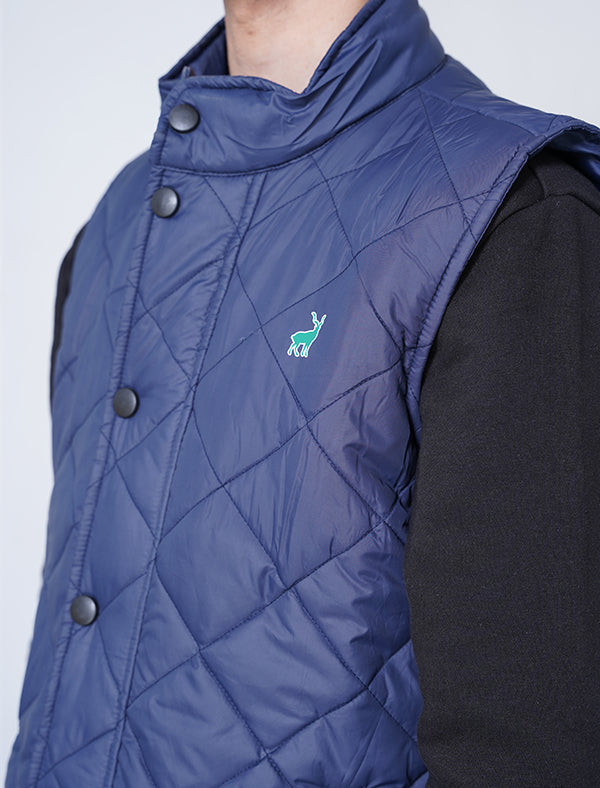 Jerdoni Navy Blue Diamond Padded Vest