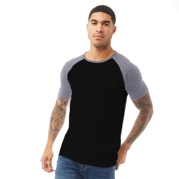 Black Grey  Raglan T-Shirt