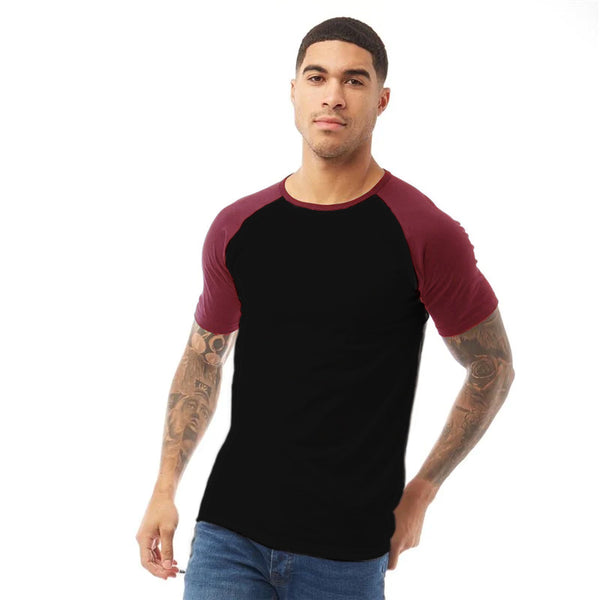 Black Maroon Raglan T-Shirt