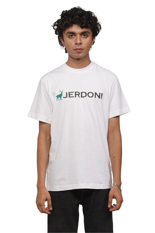 Jerdoni White T-Shirt With Jerdoni Logo