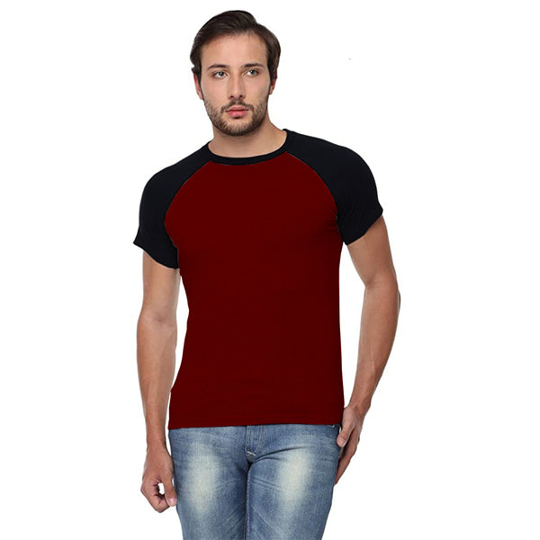 Maroon Black Raglan T-Shirt