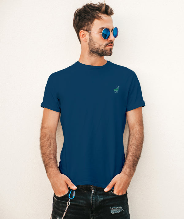 Jerdoni Navy Blue Plain Logo T-Shirt