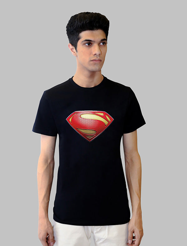 Jerdoni Black T-Shirt With Superman Logo