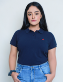 Active Fit Polo Shirt for Women Navy Blue